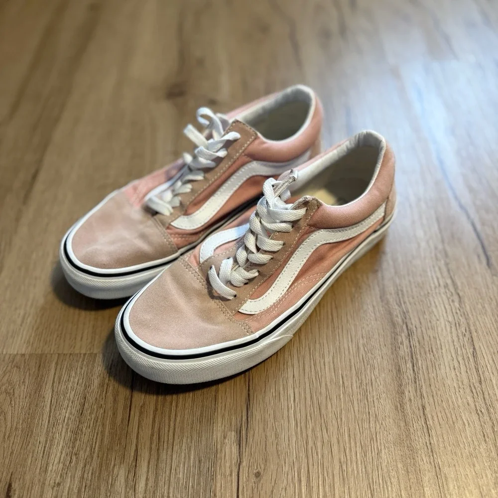 Vans old Skool Sneakers Shoes Unisex Pink Men 5.5 Women 7 Lace Up Low Top Skater